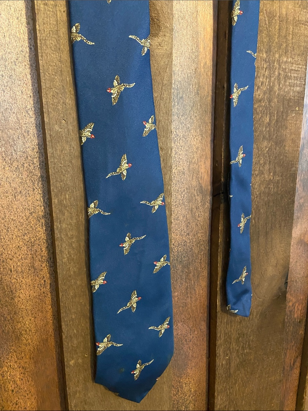 Silk Tie Made in Italy  Gold Pheasant Audubon Collection Vintage Old Money